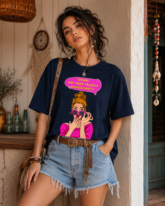 Shades of Sass Women's Boxy T-shirt- Pearl Blue