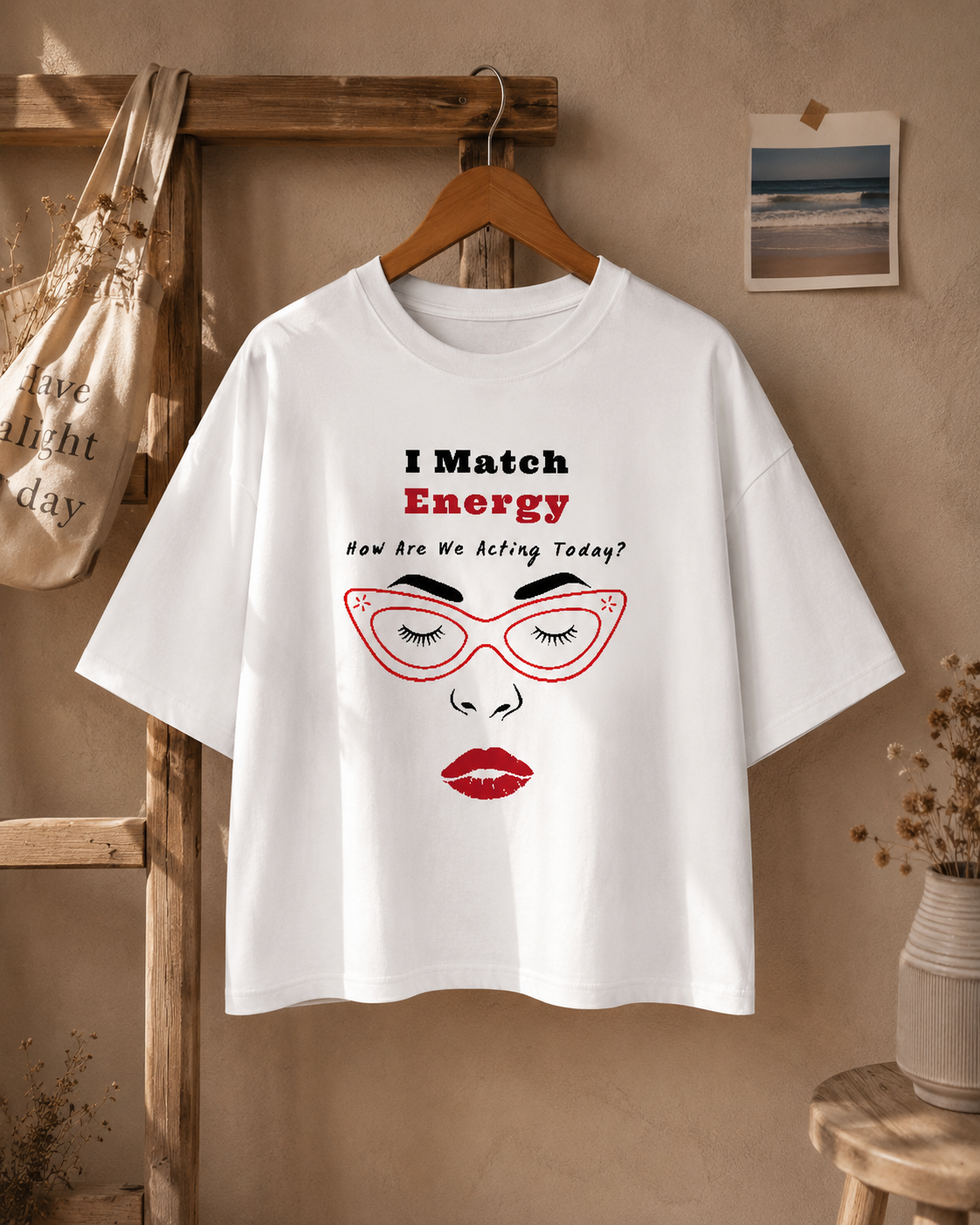 Equal Vibes Women's Boxy Tshirt- White