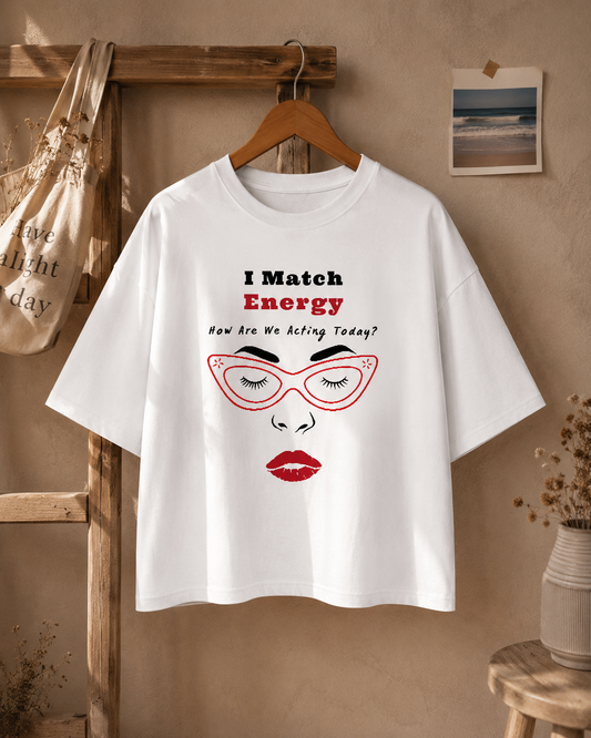 Equal Vibes Women's Boxy Tshirt- White