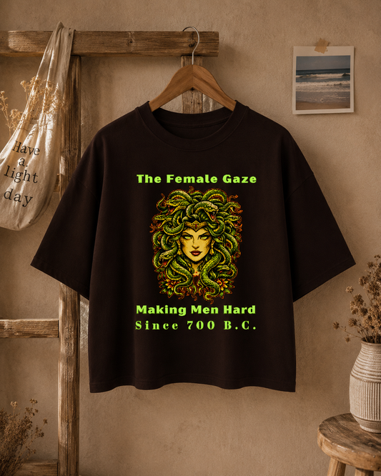 Female Gaze Women's Boxy T-shirt- Chocolate Brown