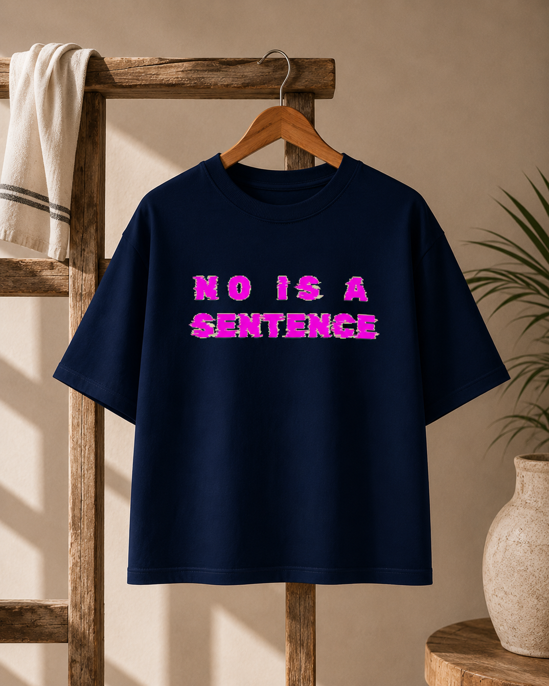 No means No Women's Boxy T-shirt- Pearl Blue