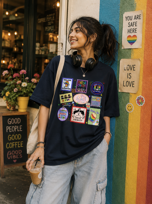 Stamps of Pride Unisex Oversized Classic T-Shirt