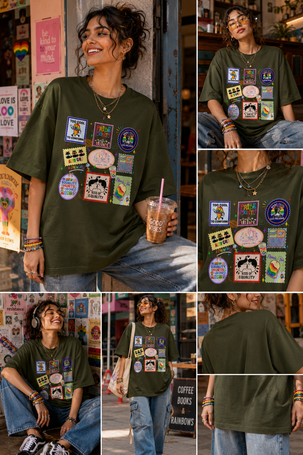 Stamps of Pride Unisex Oversized Classic T-Shirt