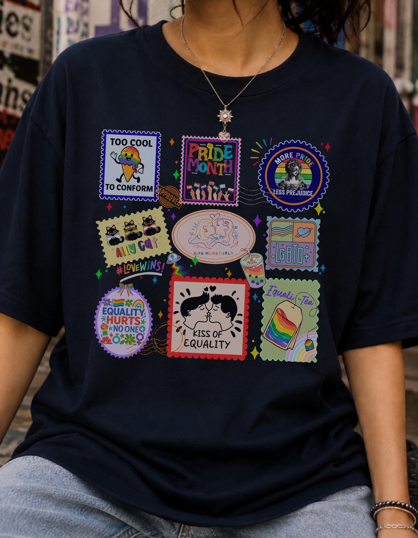 Stamps of Pride Unisex Oversized Classic T-Shirt